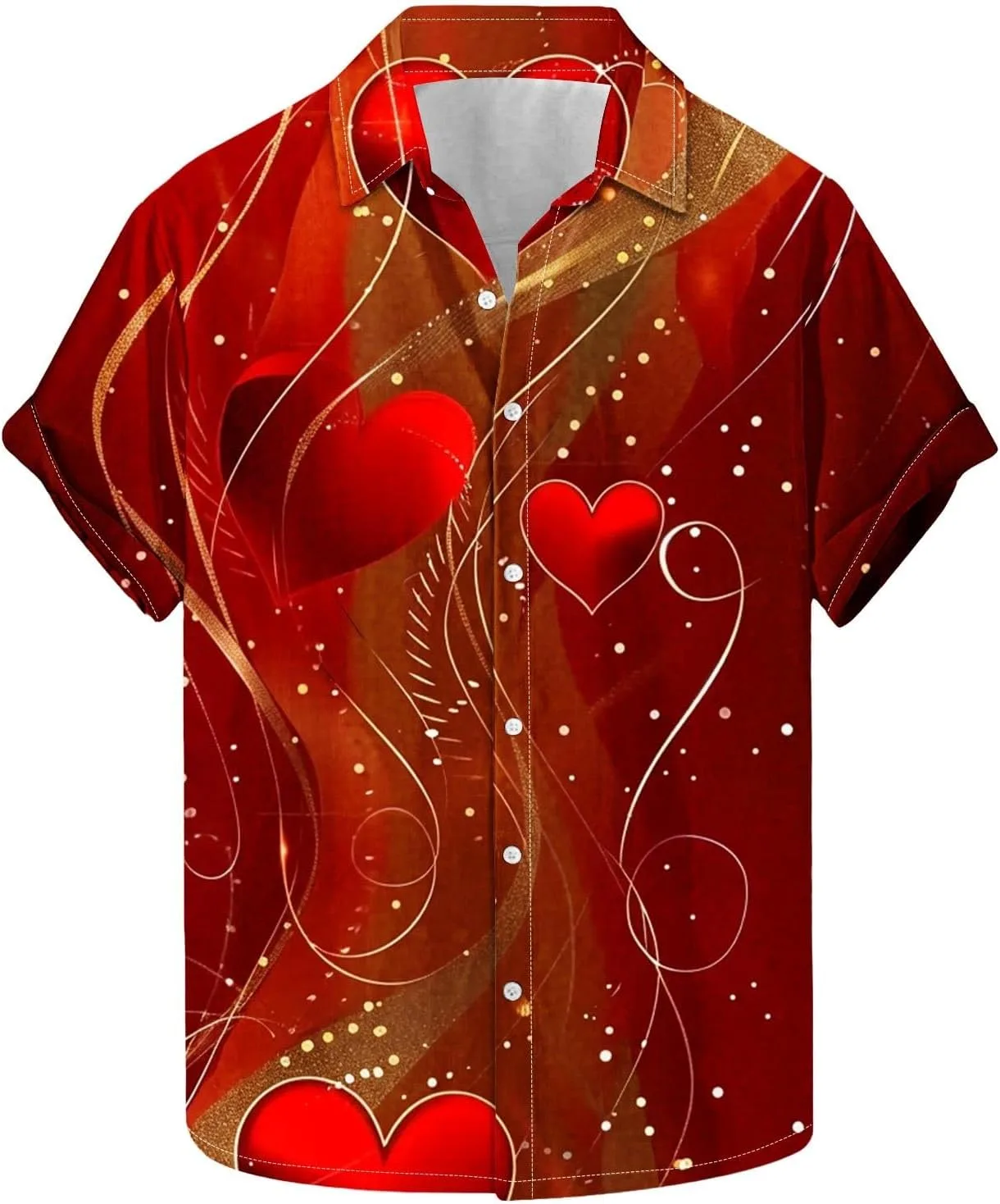 

Футболка с принтом в виде сердца для мужчин, короткий рукав, Casual