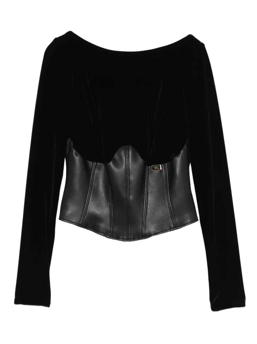 

Топ корсета из бархата Elisabetta Franchi, черный