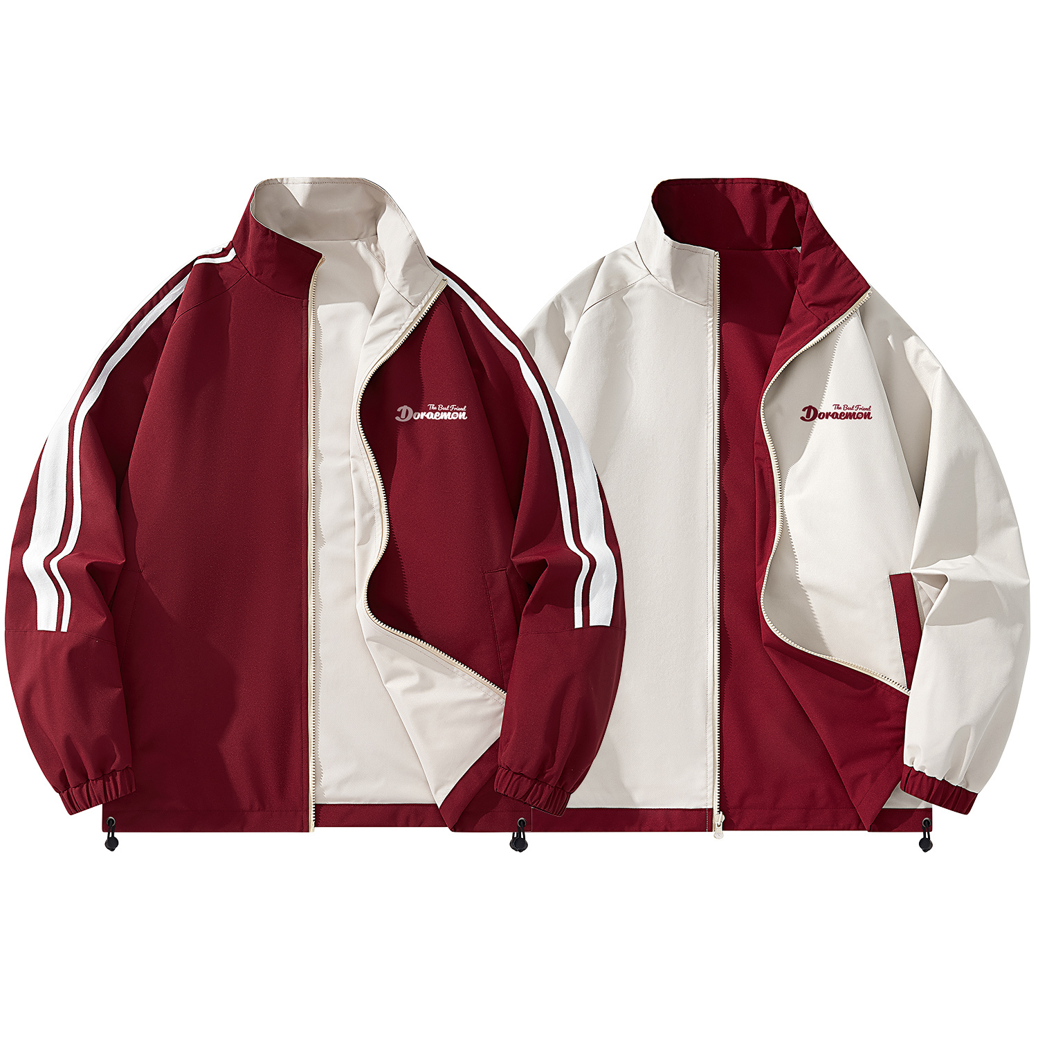 

Doraemon Куртка унисекс, Maroon & Light Khaki
