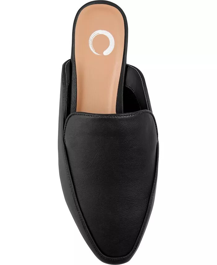 Женские туфли-мюли Akza Wide Slip On Square Toe Flats Journee Collection, черный — фото 4