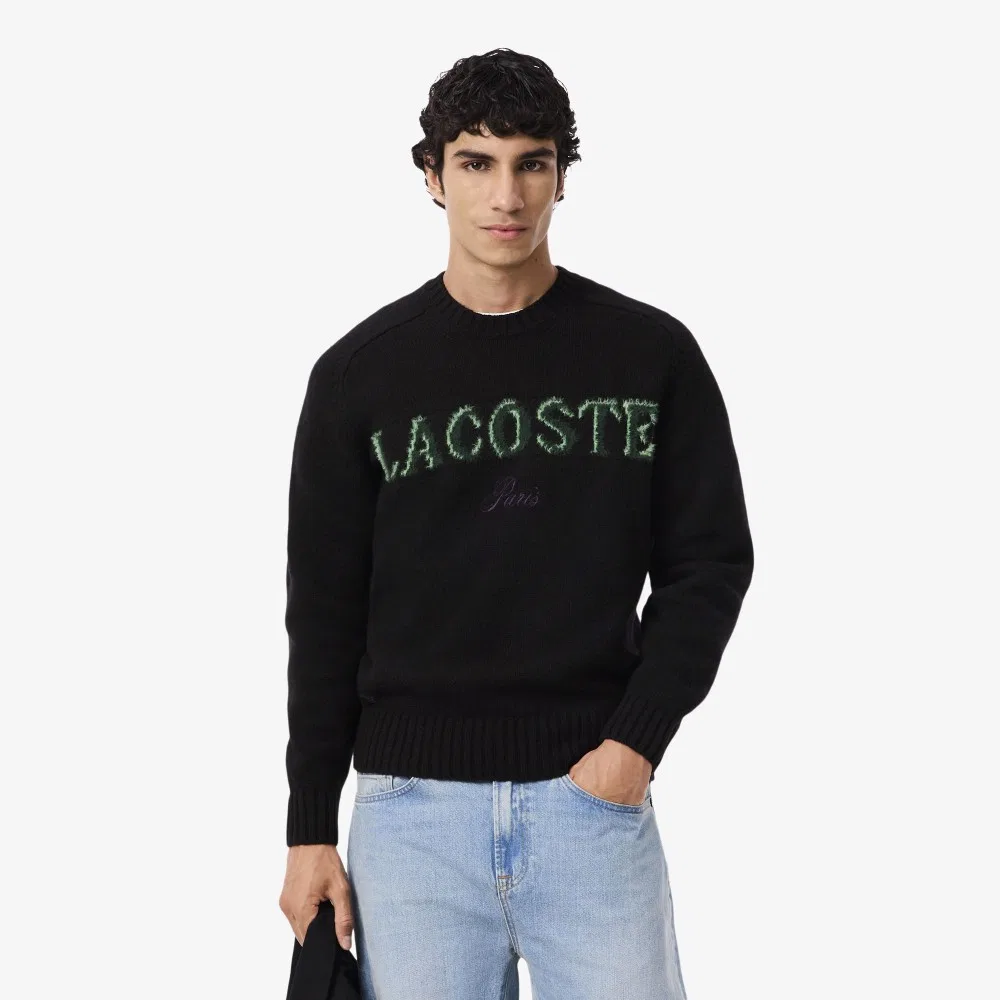 Мужской шерстяной джемпер Holiday, чёрный, от Lacoste