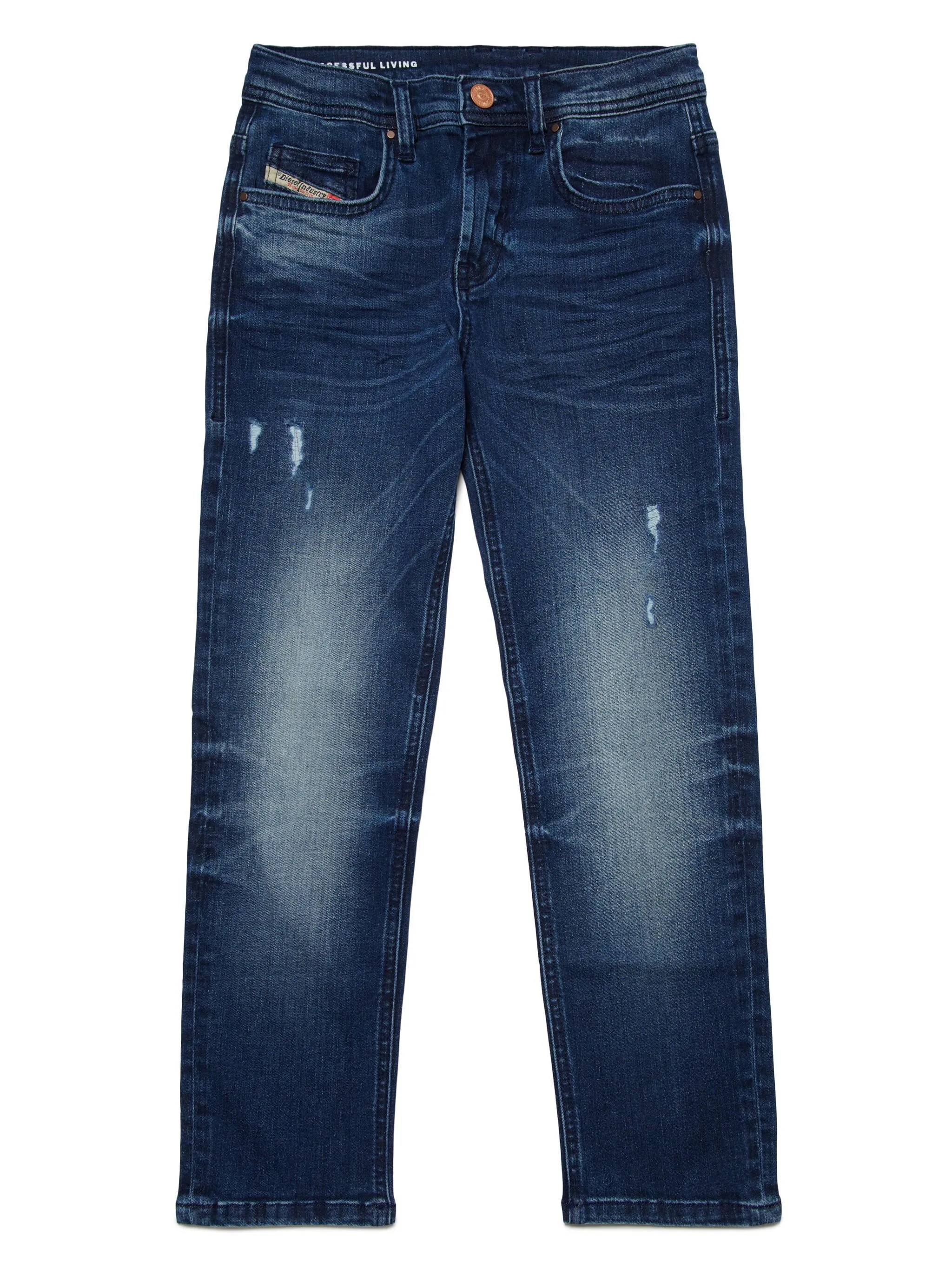 

Прямые джинсы средней посадки Diesel Kids, синий