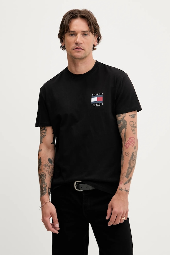 

Хлопковая футболка Tommy Jeans, черный