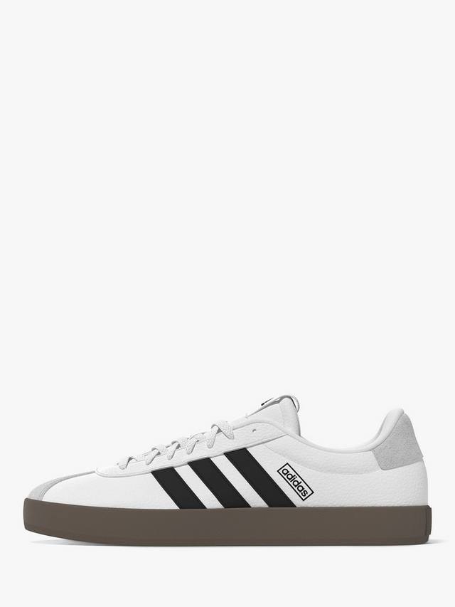 Кроссовки на контрастной подошве vl court adidas, белый/черный — фото 2