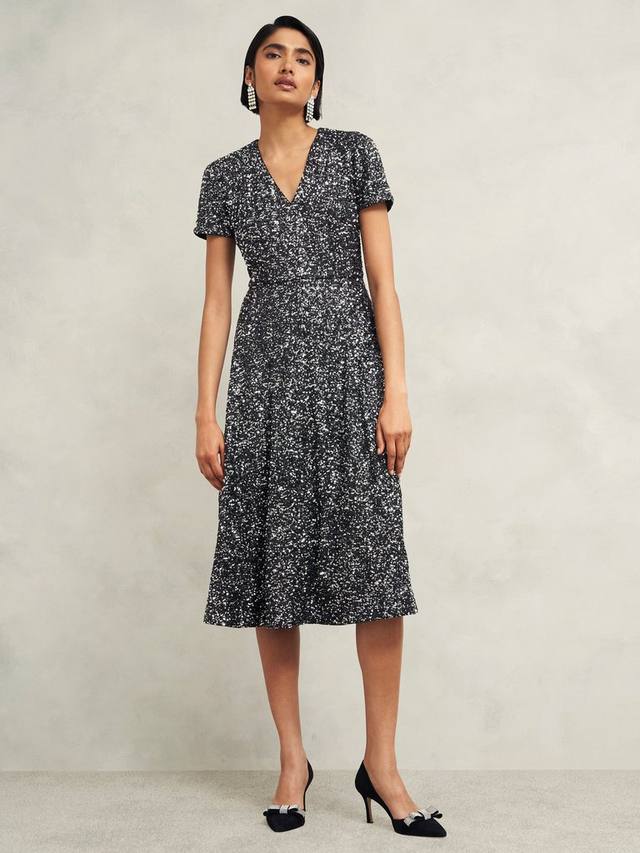 

Платье татьяны с блестками Hobbs, цвет Black/Silver