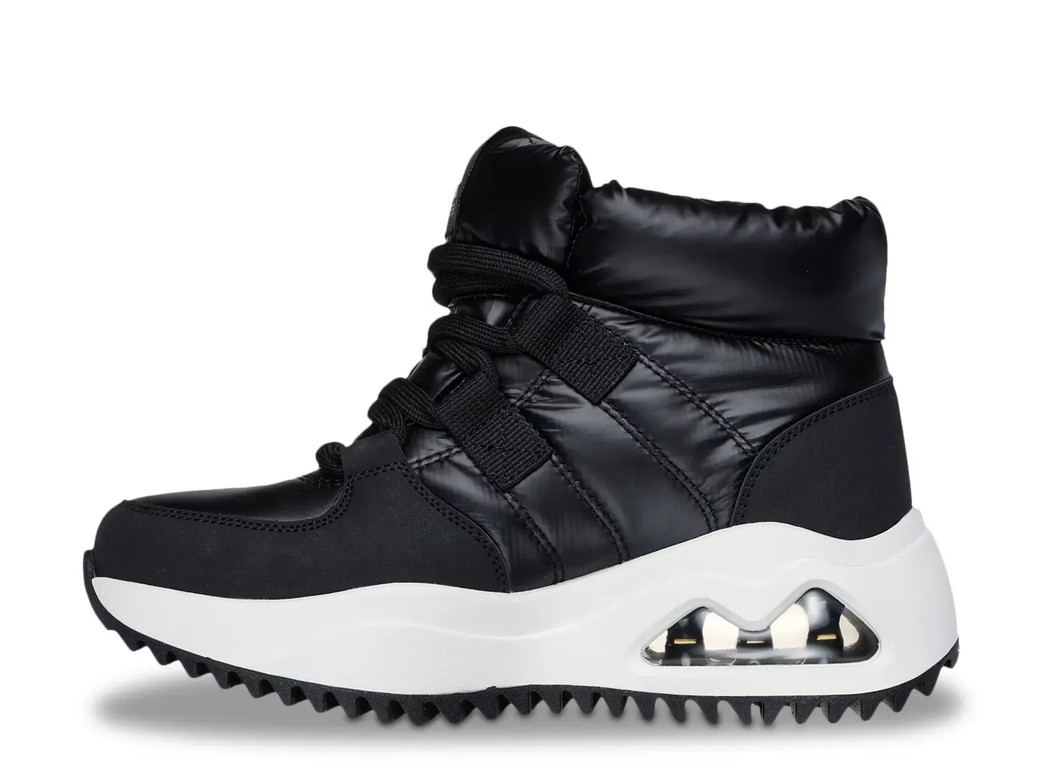 Ботинки женские зимние Skechers Uno Peaks из нейлона на шнуровке, черный — фото 3