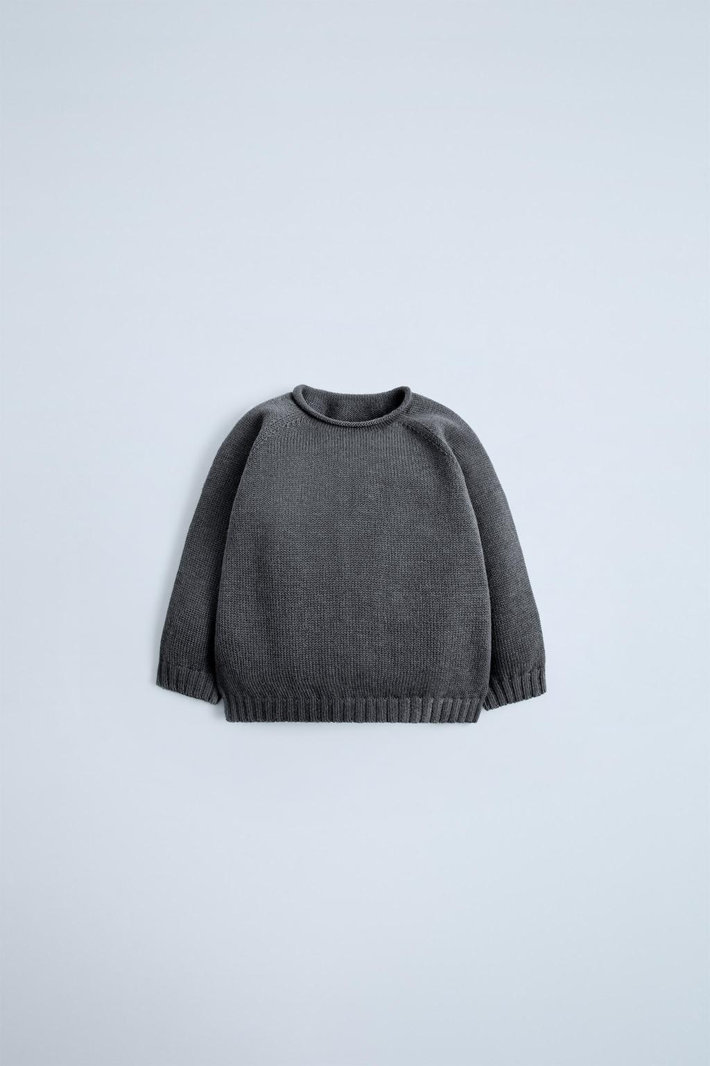 

Свитер из 100% мериносовой шерсти ZARA, темно-серый