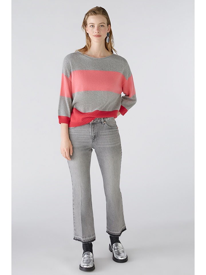 

Пуловер Oui Pullover, цвет Grau/Pink