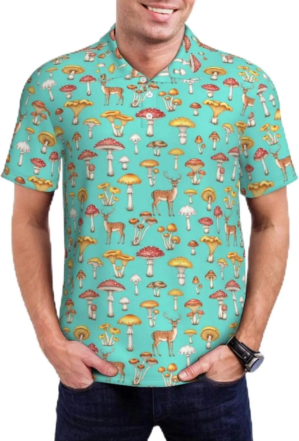 

Мужская поло с коротким рукавом Dry Fit, 3 пуговицы, однотонная JZDACH