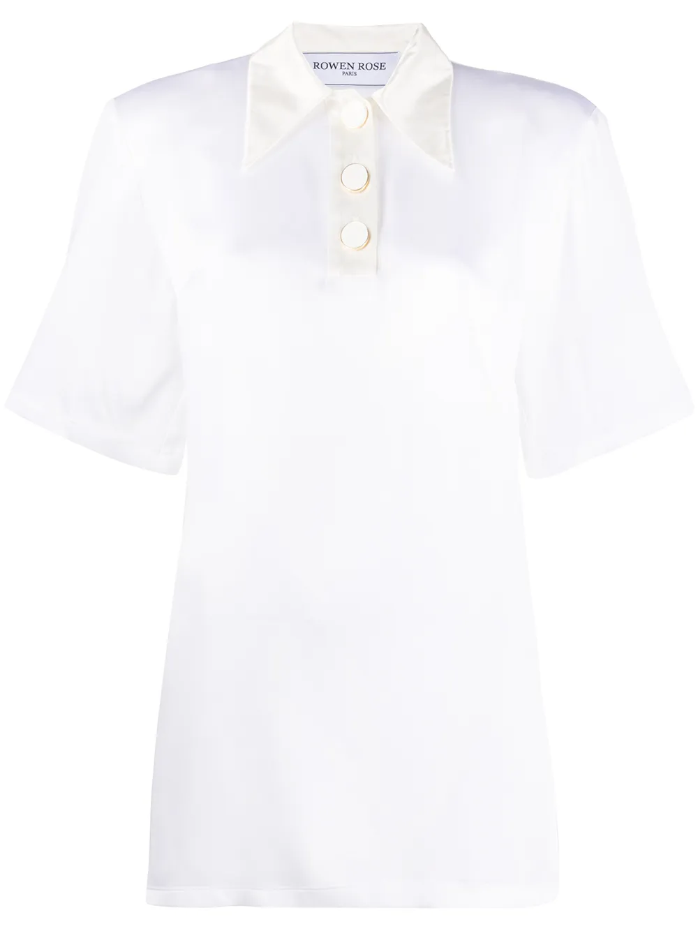 

Рубашка с заостренным воротником и короткими рукавами Rowen Rose, белый