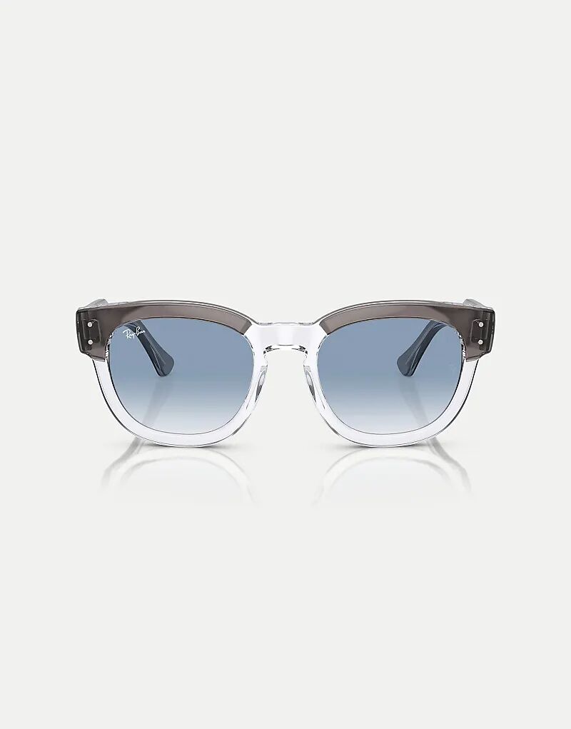 

Солнцезащитные очки Ray-Ban Mega Hawkeye Square с синими линзами серого цвета на прозрачном фоне