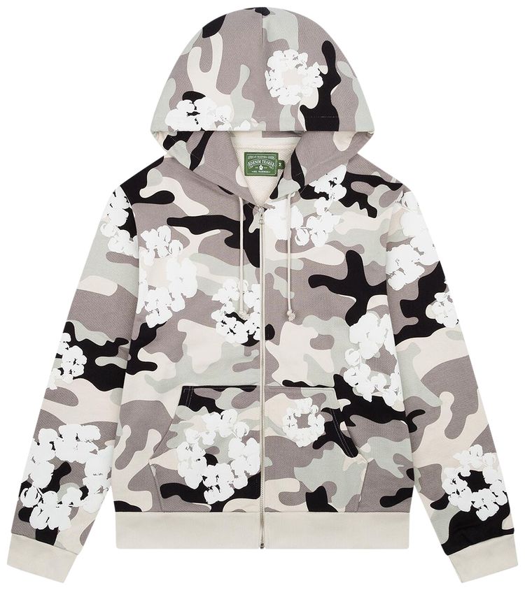 

Худи Denim Tears Wreath Zip Hoodie 'White Camo', разноцветный