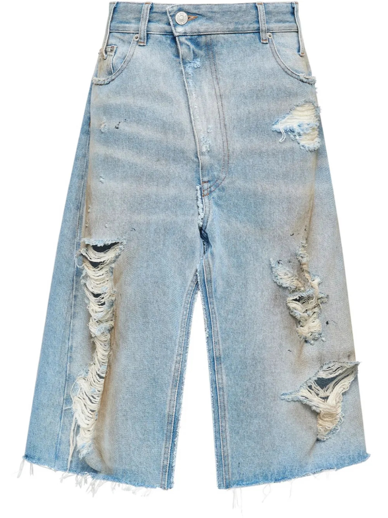 

Джинсовая юбка с прорезями MM6 Maison Margiela, синий