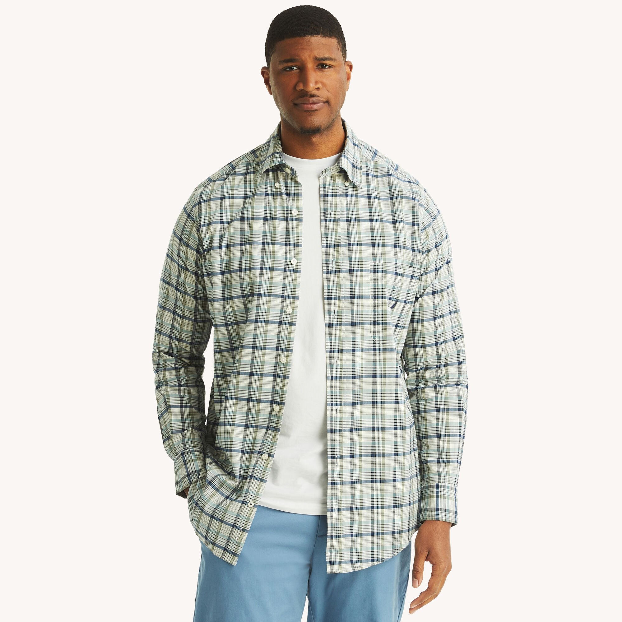 

Nautica Мужская клетчатая рубашка для больших и высоких, цвет estate blue