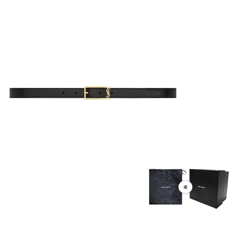 

SAINT LAURENT Ремень с пряжкой-логотипом, Black