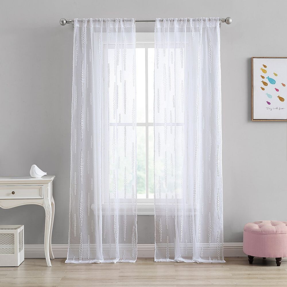 

Laura Ashley Curtains Прозрачный набор из 2 панелей для оконных штор, белый