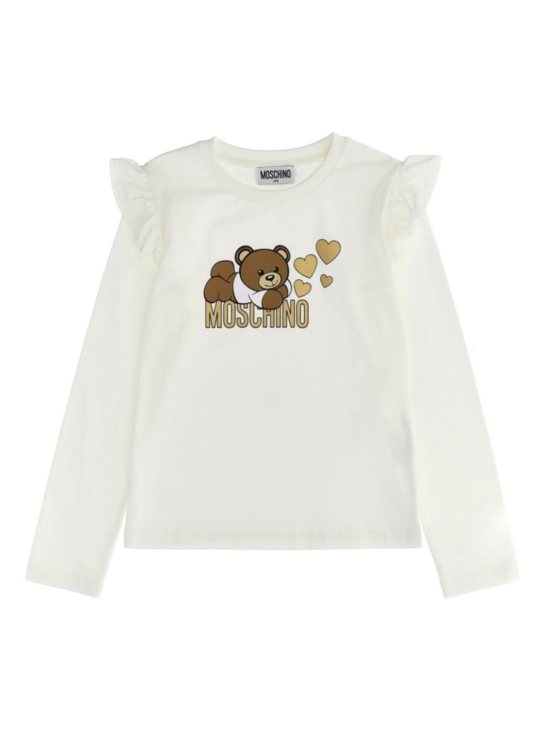 

Футболка с принтом Leo Teddy Moschino Kids, белый