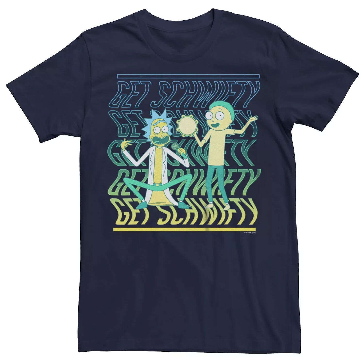 

Мужская футболка с портретом Rick and Morty Get Schwifty Word Stack Licensed Character