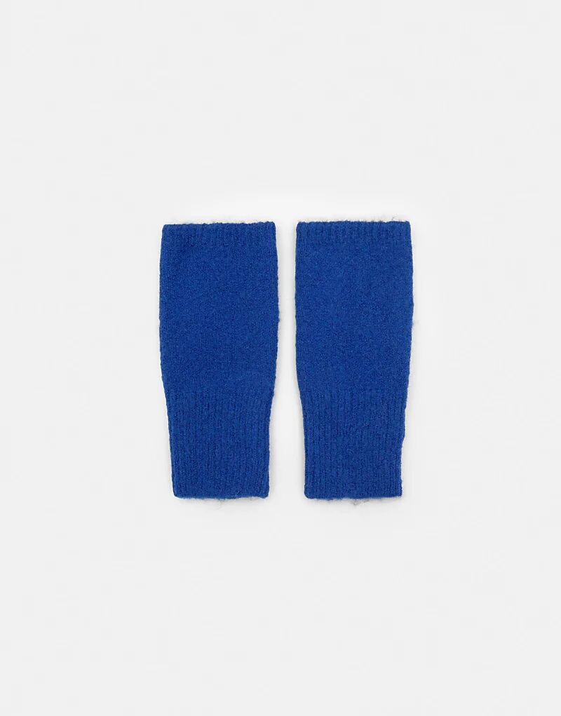 

Перчатки без пальцев Pull&Bear Knit цвета электрик