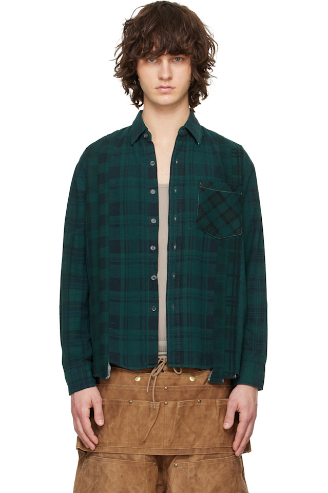 

Needles Зеленая фланелевая рубашка 7 размеров