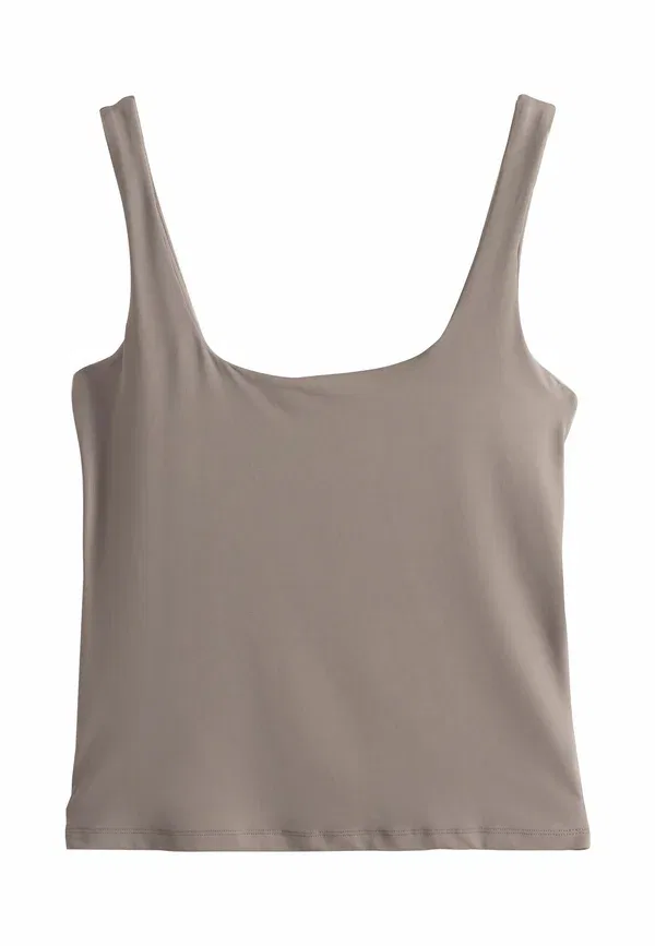 Топ Regular fit, Next, модель soft touch slinky scoop neck vest top, цвет норковая коричневая