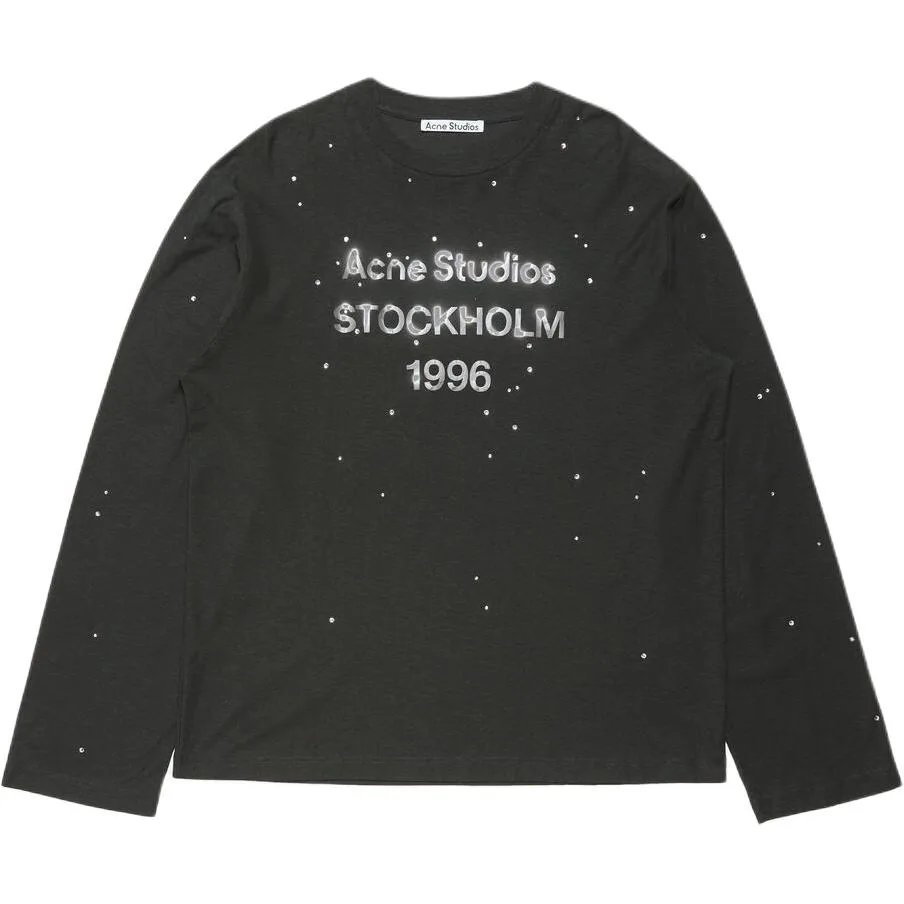 Футболка с длинным рукавом с логотипом Acne Studios, черный