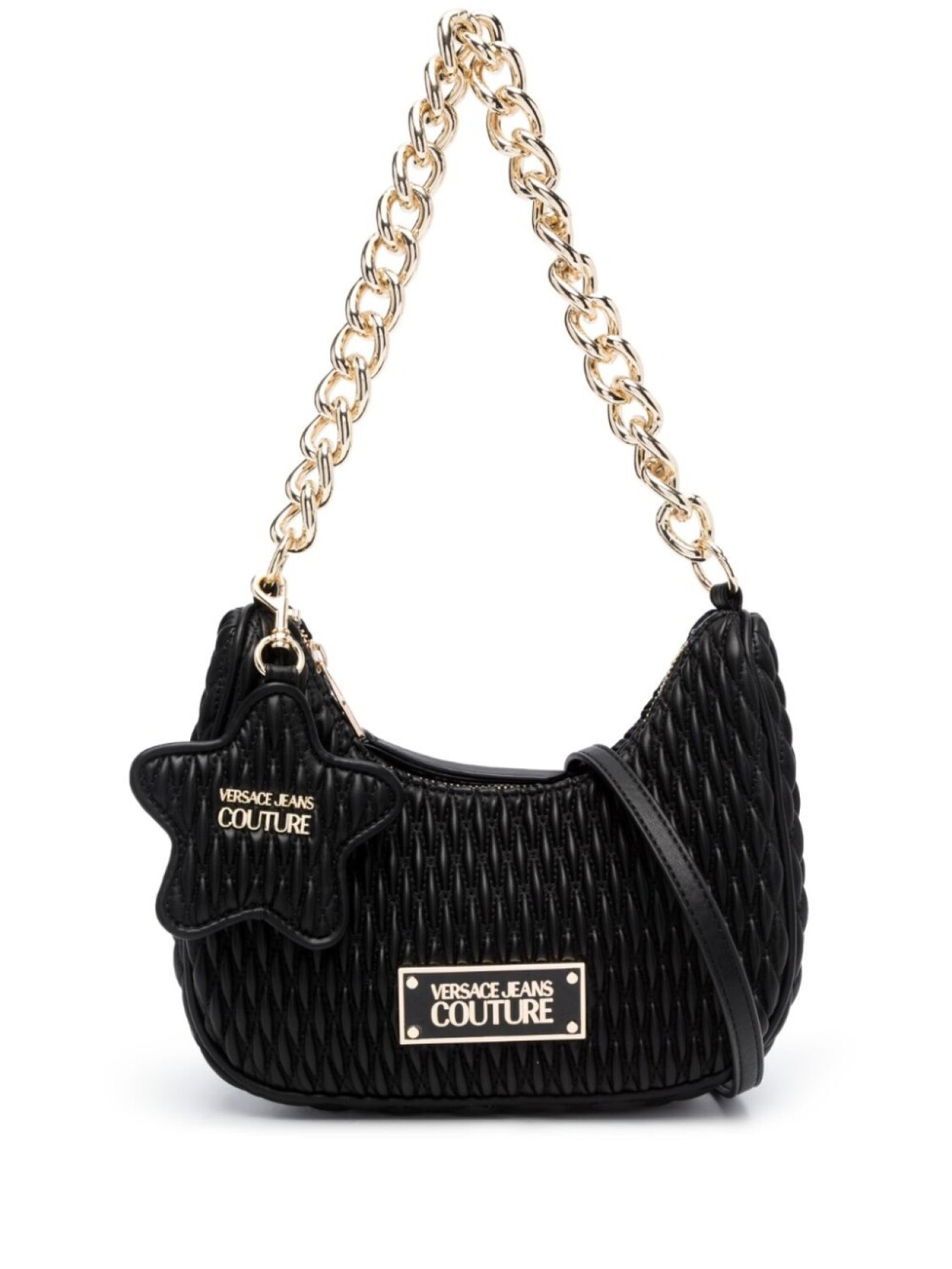 

Versace Jeans Couture стеганая сумка на плечо с логотипом, черный