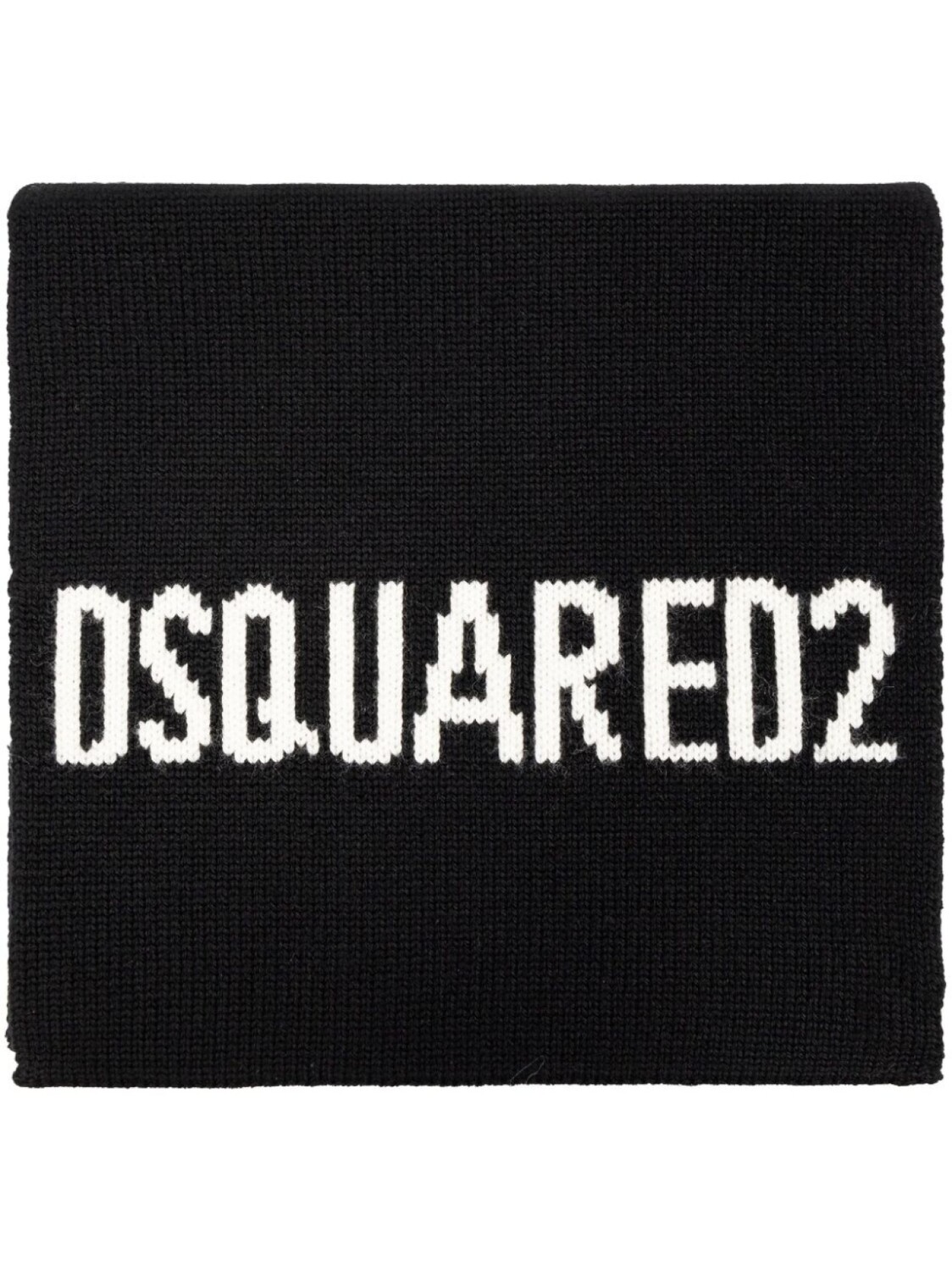 

Dsquared2 шарф из шерсти с логотипом, интарсия, черный