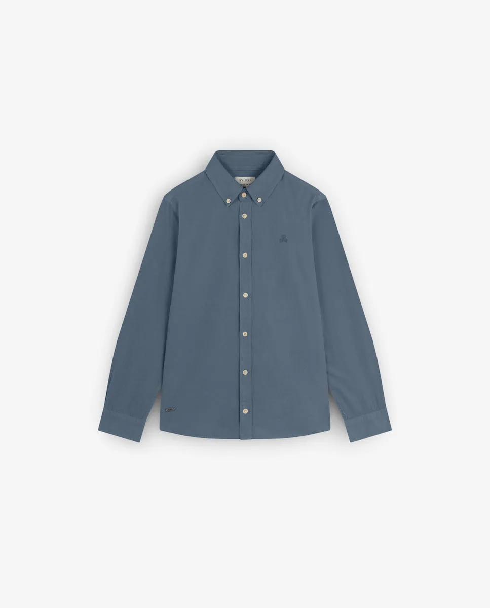 

Рубашка для мальчика из хлопка с длинным рукавом Scalpers, темно-синий