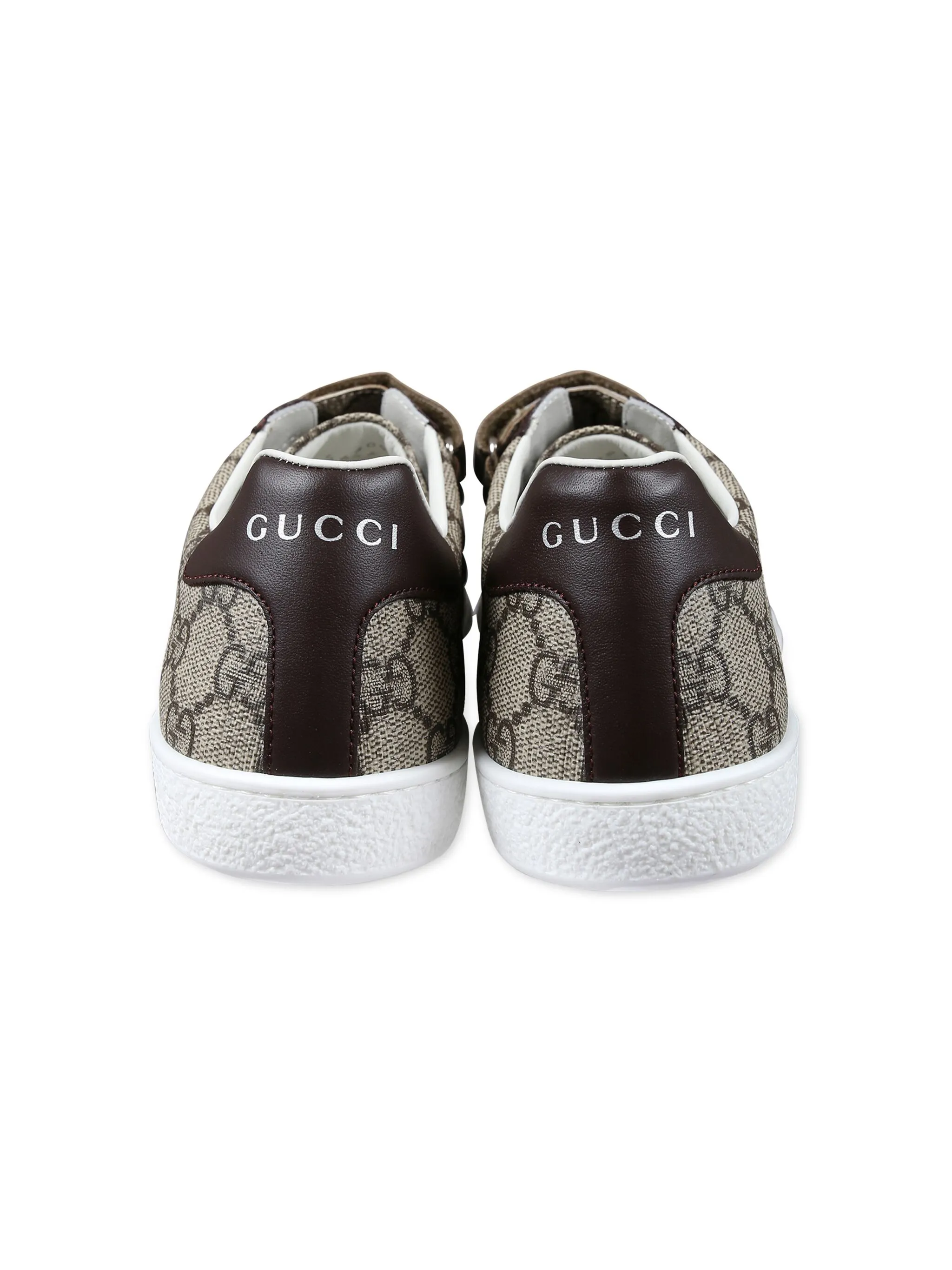 Кеды с узором GG Supreme Gucci Kids, бежевый — фото 4