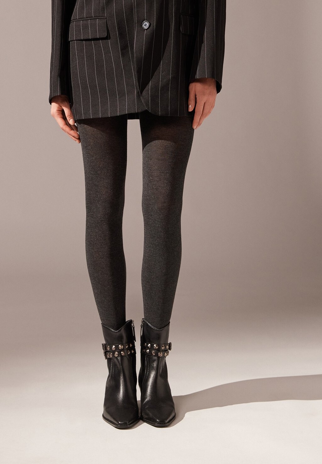 

Колготки THERMO Calzedonia, голубовато-серый