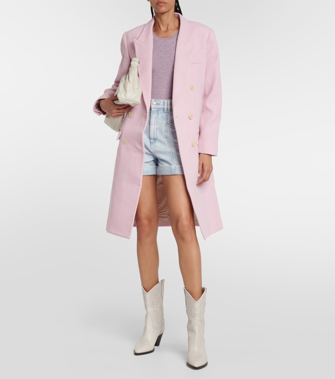 Пальто Fantine из шерсти и хлопка Isabel Marant, Light Pink — фото 2