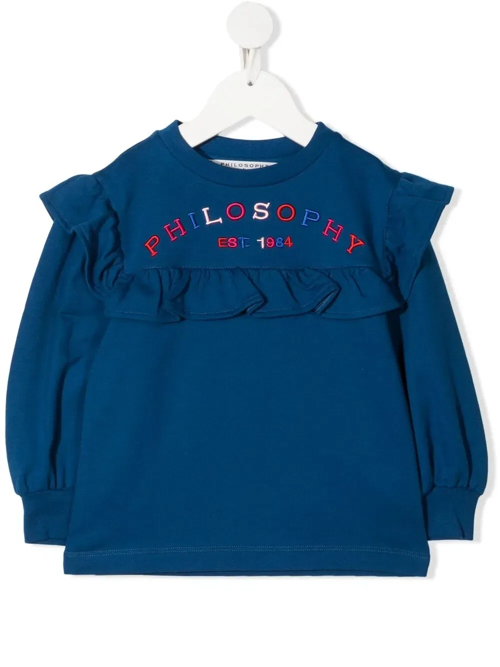 Толстовка с оборками и логотипом Philosophy Di Lorenzo Serafini Kids, синий