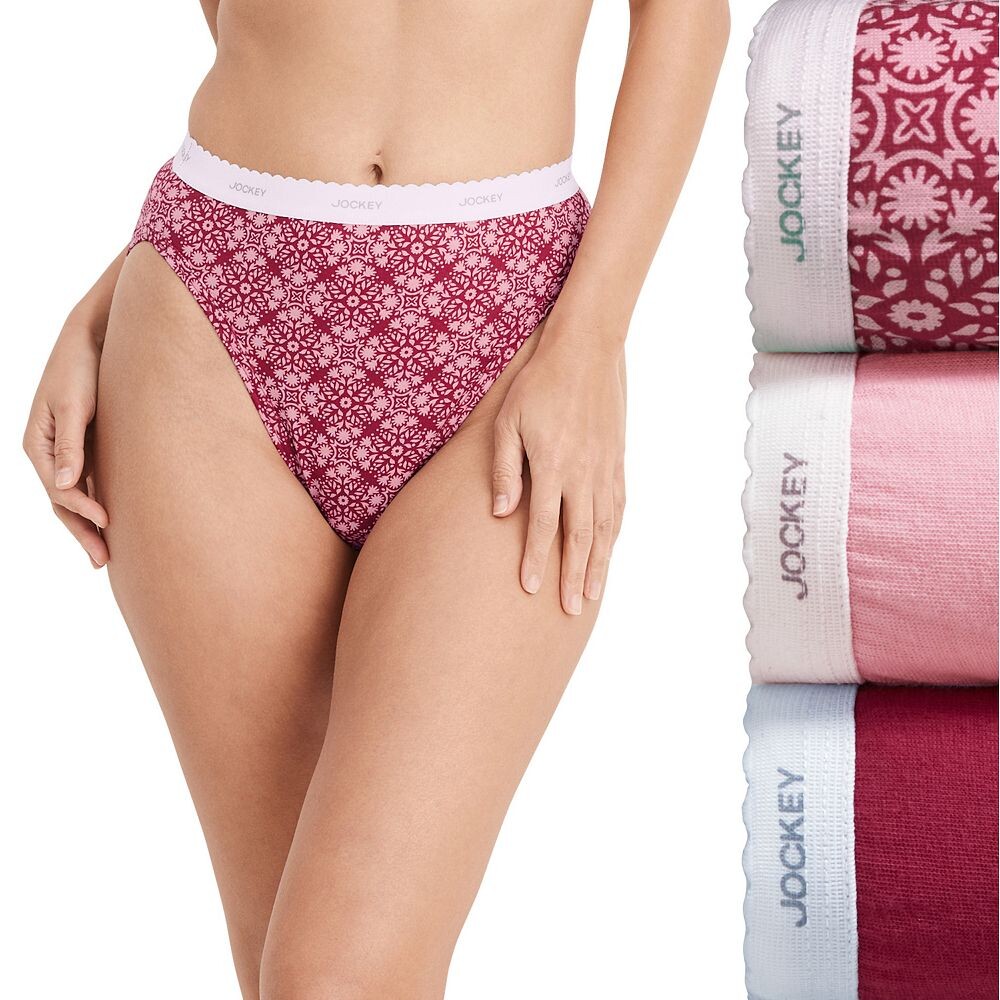 

Женские трусики Jockey Classics, комплект из 3 трусов French Hi-Cut 9481, цвет Fawning Geo