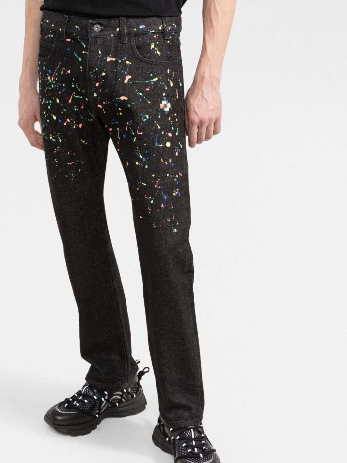 

Marcelo Burlon County of Milan прямые джинсы с эффектом разбрызганной краски, черный