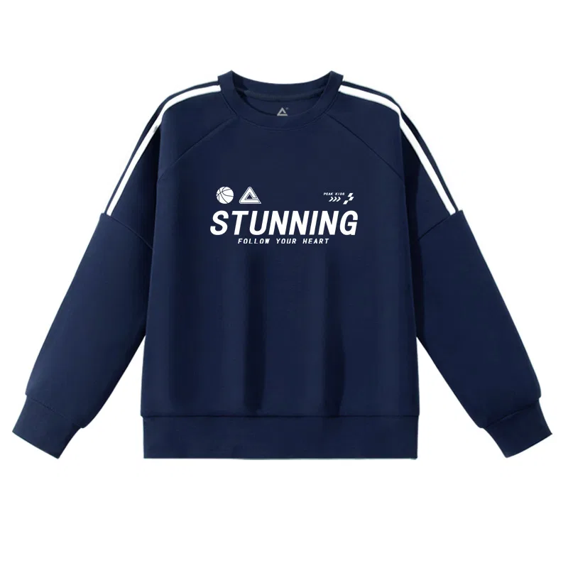 Детская толстовка с круглым вырезом PEAK Navy Blue/PK Exclamation White