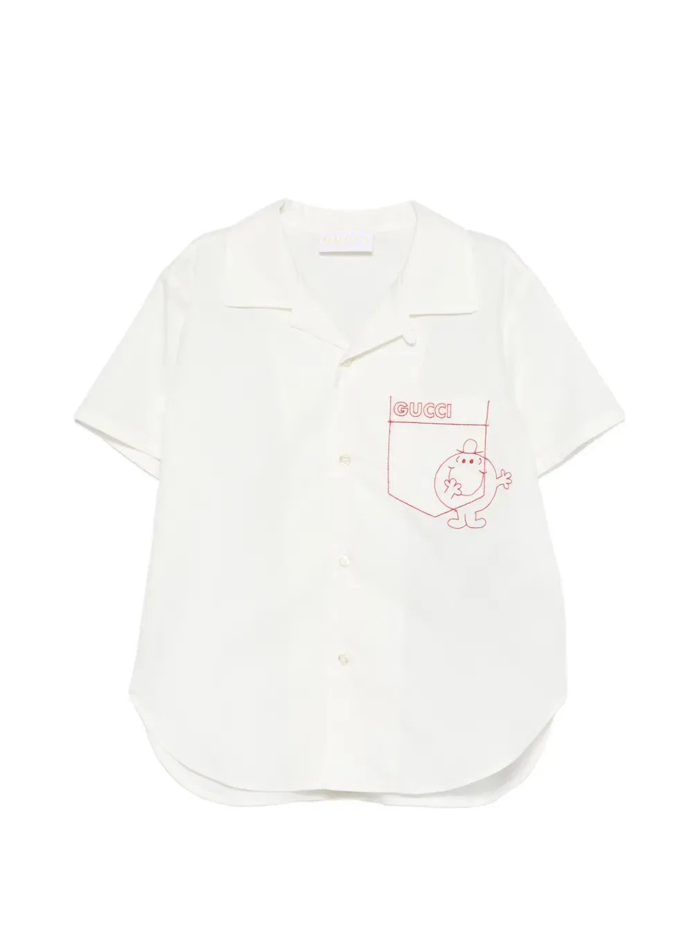 Рубашка с карманом "Мистер Мен" и "Маленькая мисс" Gucci Kids, белый