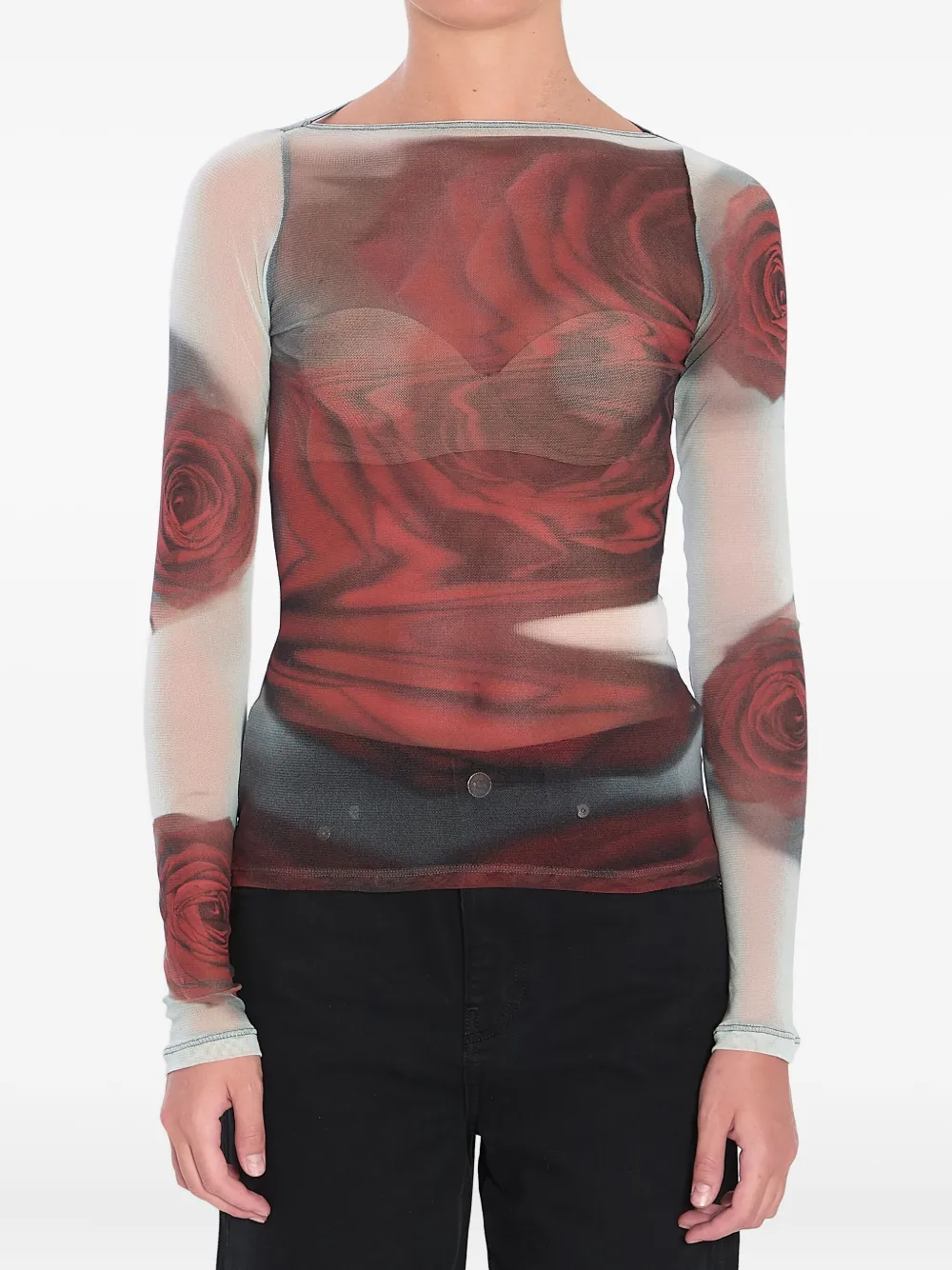 

Топ Blurry Roses Jean Paul Gaultier, красный