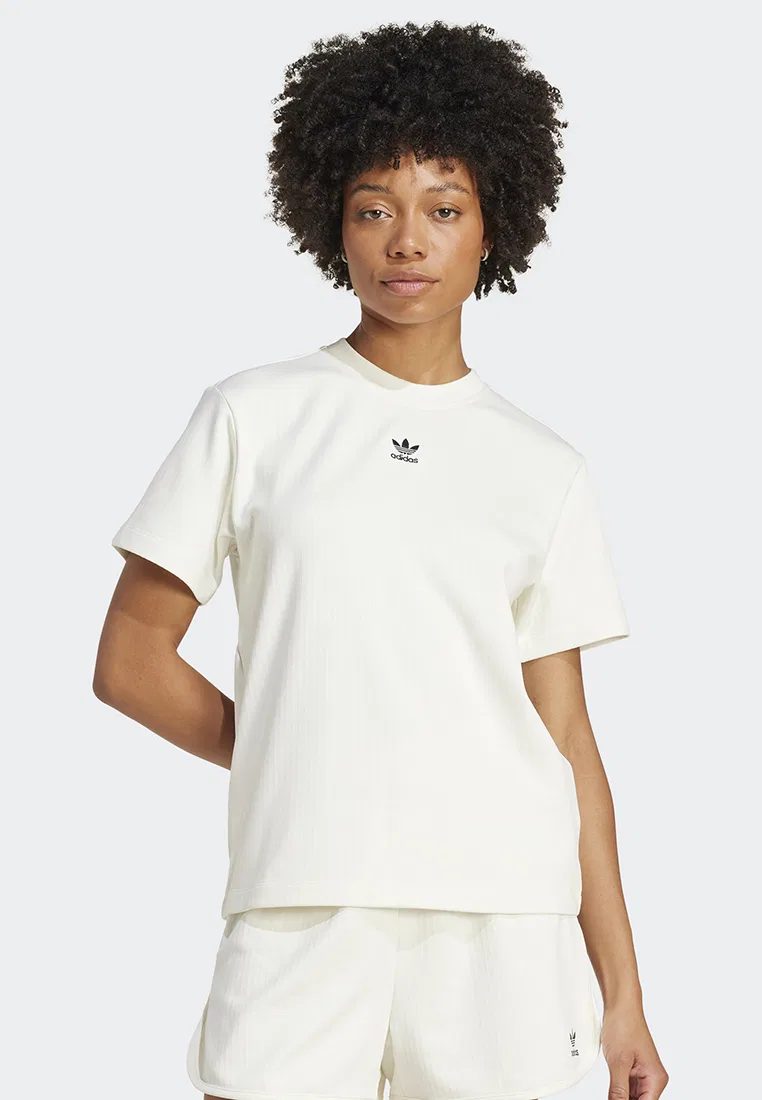 Футболка, широкий рубчик, Essentials, белый Adidas