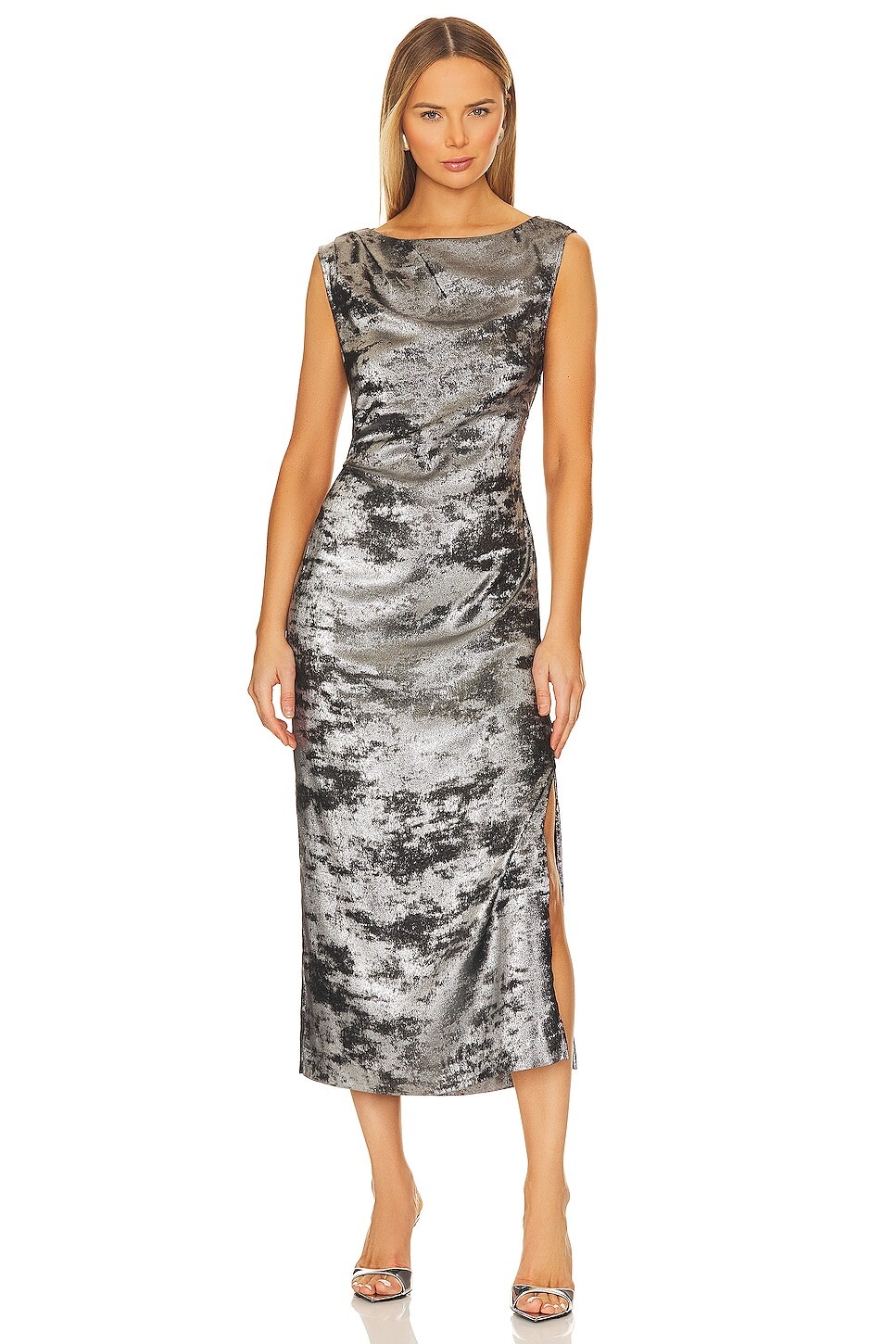 

Платье Brochu Walker Trey Draped Waist, цвет Galaxy Silver
