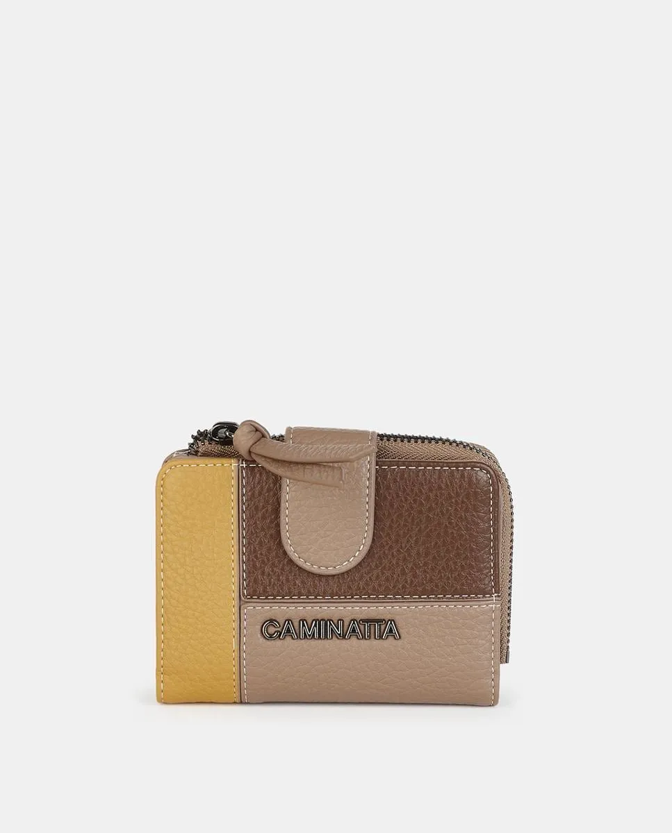 

Кошелек с клапаном и молнией Caminatta, серо-коричневый