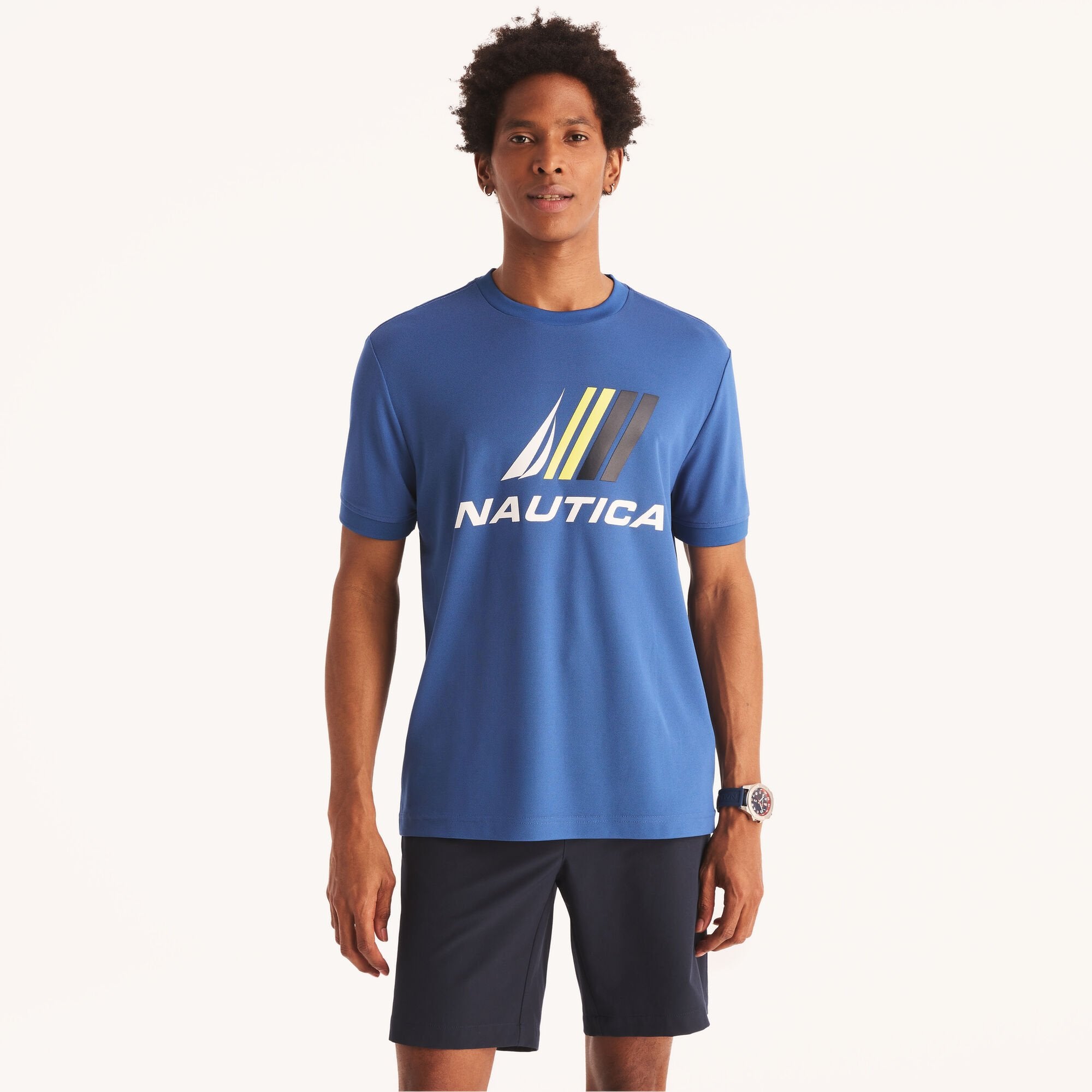 

Футболка Nautica Mens Navtech Sustainably Crafted Logo, цвет windsurf blue