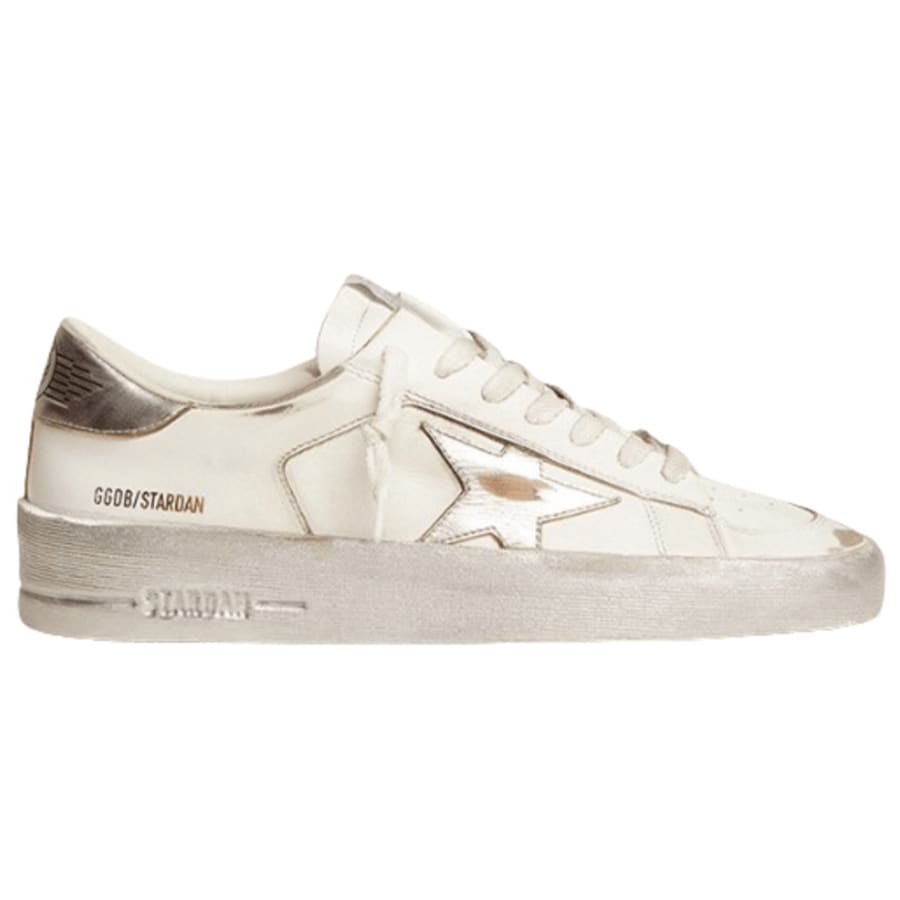 Женские кроссовки Golden Goose Stardan с серебристой металлической звездой и пяткой