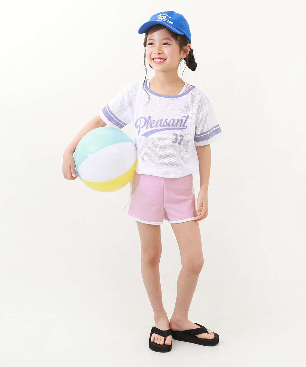 Комплект из трех частей: купальник с сетчатой футболкой, купальники, товары для бассейна, отдельный купальник. Devirock, S Violet — фото 2