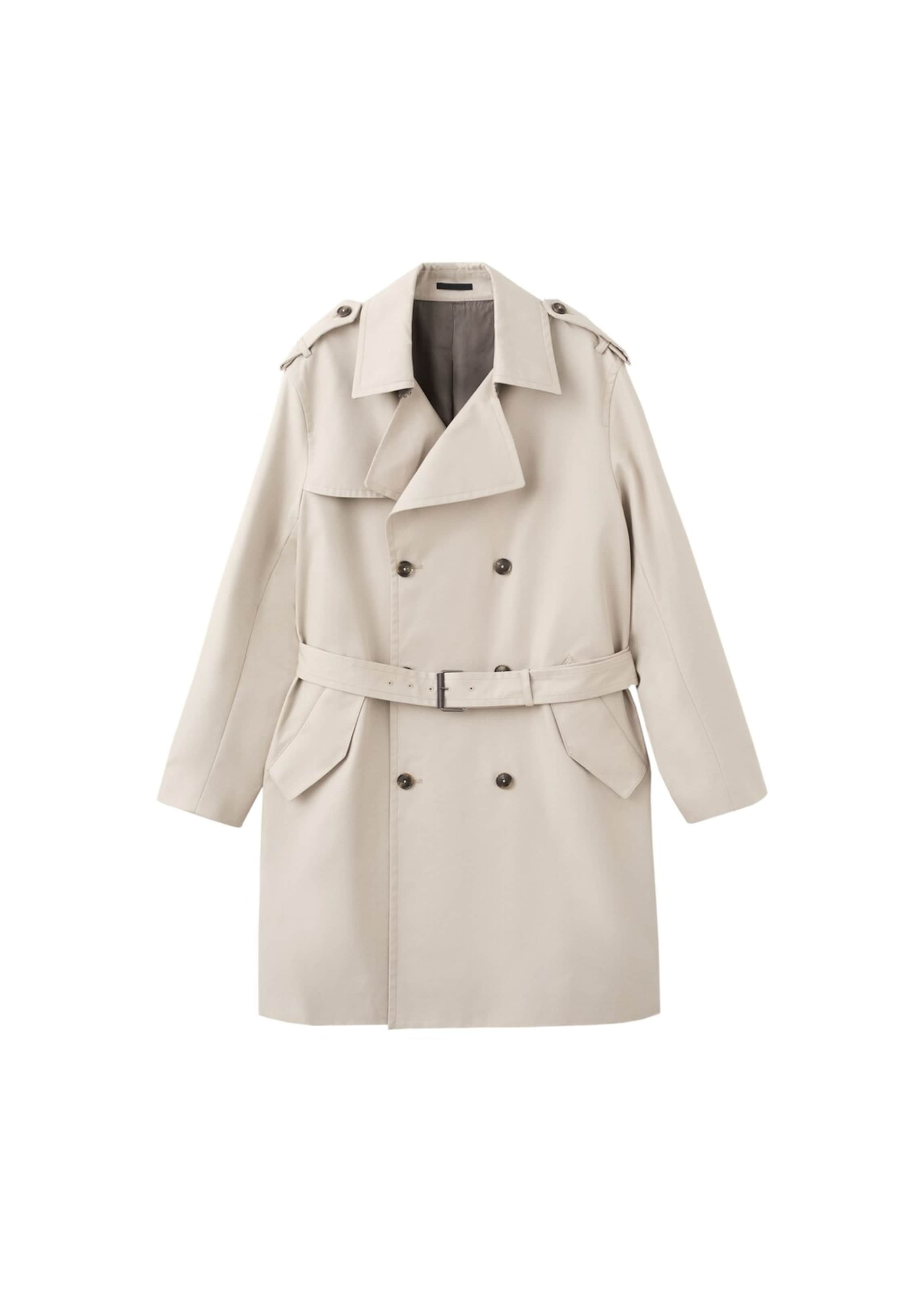 

MANGO MAN Межсезонное пальто в светло-бежевом цвете