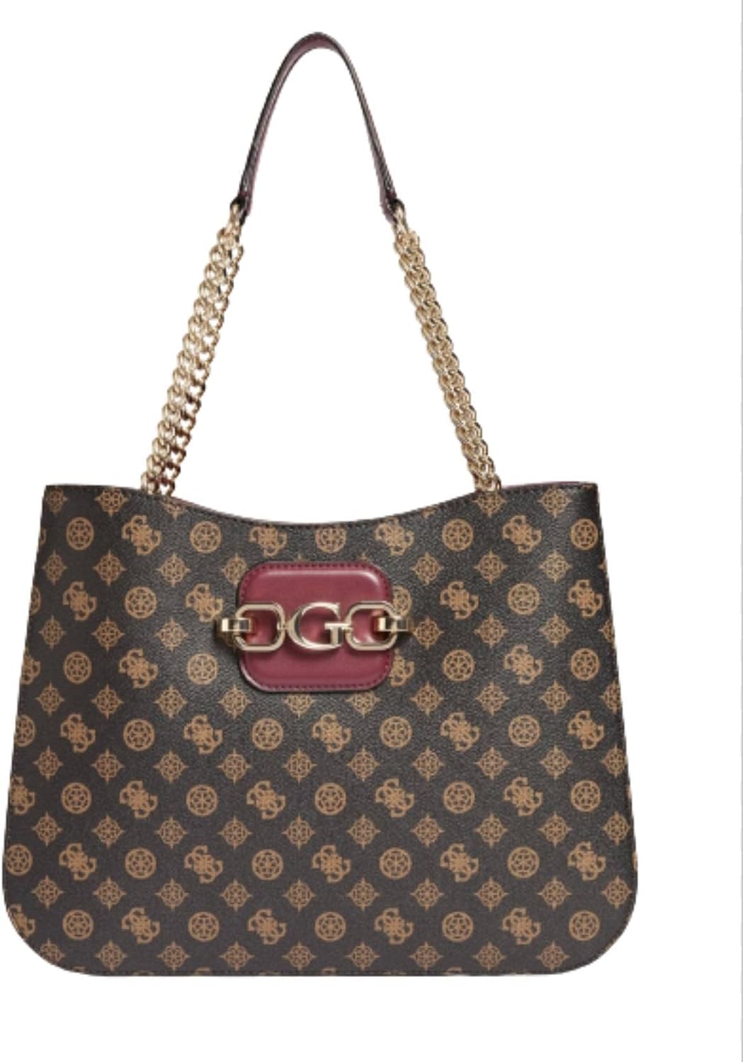 

Guess Hensely Mocha/Merlot Shopping Bag Multilogo BS22GU42 PG849723 Large, коричневый/темно-коричневый, сумка для женщин