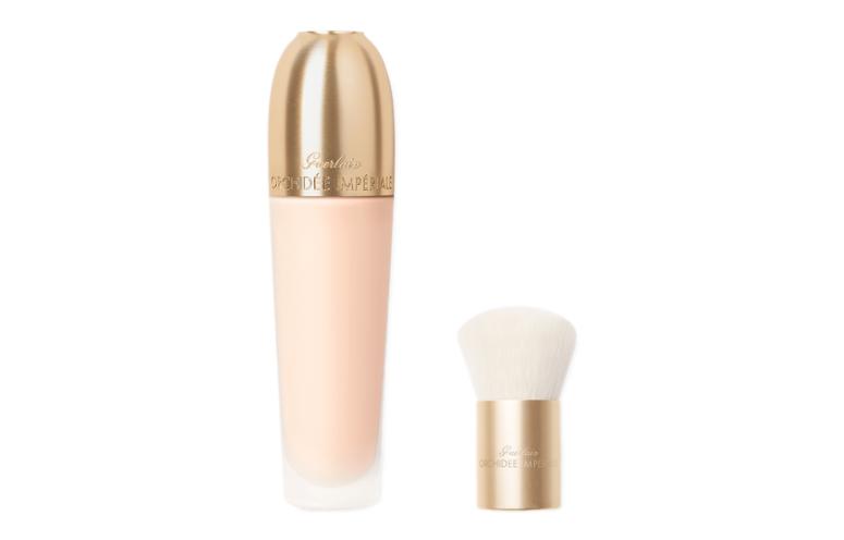 

GUERLAIN Жидкая тональная основа Imperial Orchid Serums Liquid Foundation с кистью, кремовая текстура, бархатистое сияние, безупречное покрытие, 30 мл