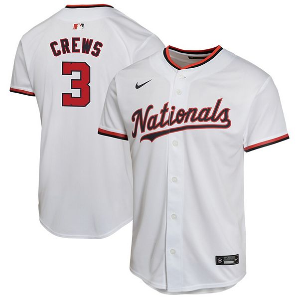 

Футболка игровая Youth Dylan Crews белая Washington Nationals Alternate Nike