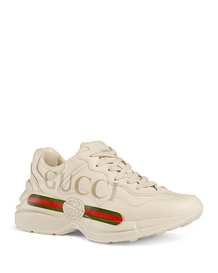 Женские кожаные кроссовки Rhyton Gucci
