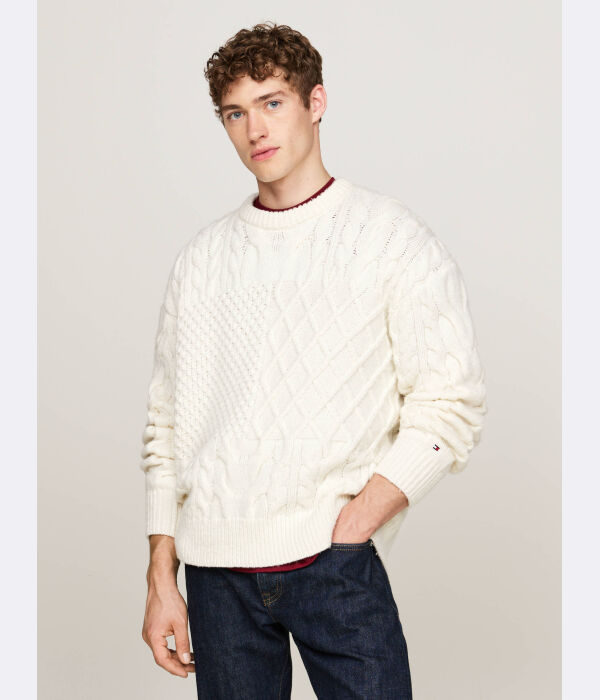 

Свитер шерстяной Tommy Hilfiger Regular Fit с узором, экрю